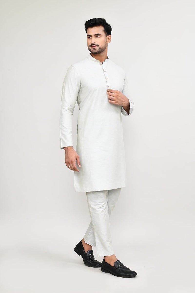 POLY2FAB Hathkargha Cotton Kurta for Men | Full Sleeve Regular Fit Kurta with Mandarin Collar | Traditional, Festive & Wedding Ethnic Wear - Image 3